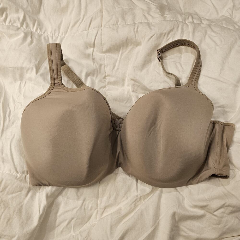 LANE BRYANT CACIQUE SMOOTH LIGHTLY LINED BALCONETTE BRA SZ 48D Nude Beige